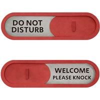 Do not Disturb Welcome Please Knock Sign - Privacy Slide (Red) Text