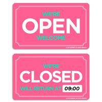 GEEKBEAR Open Closed Sign - All in One Package/Double Sided (10. Pink)