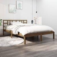 Bed Frame Honey Brown Solid Wood 200x200 cm