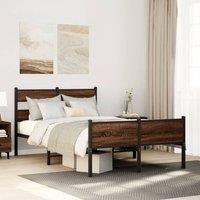 Berkfield Home Bed Frame without Mattress Brown Oak 120x190 cm Small Double Engineered Wood