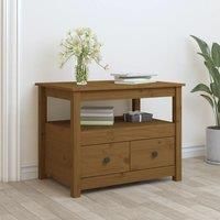 Coffee Table Honey Brown 71x49x55 cm Solid Wood Pine