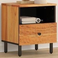 Berkfield Home Bedside Cabinet 40x33x46 cm Solid Wood Acacia in Brown | Size: 40 x 33 x 46 cm