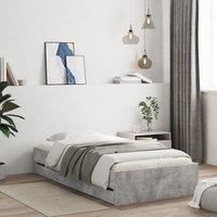 Berkfield Home Bed Frame with Drawers without Mattress Concrete Grey 90x190 cm Single