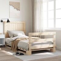 Berkfield Home Bed Frame without Mattress with Headboard 100x200 cm Solid Wood in Brown