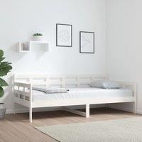 Day Bed White Solid Wood Pine 90x190 cm