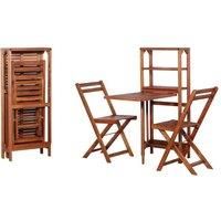 3 Piece Folding Bistro Set Solid Acacia Wood