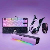 Razer Sanrio Kuromi Edition Gaming Keyboard Dark Night Sweetheart Dual Wireless Mouse Kuromi Wired RGB Headset Compact Soundbar