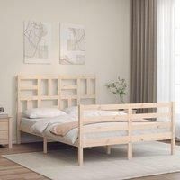 Bed Frame with Headboard 120x200 cm Solid Wood