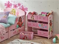 Disney Princess Storage Unit with 6 Storage Boxes for Kids, Light Pink