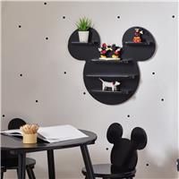 Disney Mickey Wall Shelf, 5 Storage Shelves, Black finish, 50cmW X 8cmD X 43cmH