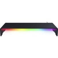 Razer Monitor Stand Chroma - Aluminium monitor stand with 4-way USB-C hub with Chroma RGB (50cm x 21cm x 7.85cm, robust construction, 20 kg load capacity, ergonomic height) Black