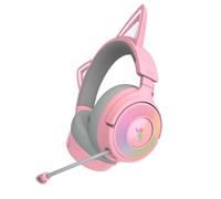 Razer Kraken Kitty V3 Pro - RGB Kitty wireless gaming Headset - reactive cat ears for streaming Headphone - Triforce 40mm Driver - Hyperspeed Wireless and Bluetooth - THX Spatial Audio | Quartz