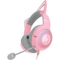 Razer Kraken Kitty V3 X - Wired Kitty Headset for Gaming - Iconic Kitty Ears - 270g Lightweight - HyperClear Cardioid Mic - TriForce 40 mm Drivers - 3,5mm Audio Jack | Quartz