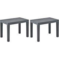 Garden Benches 2 pcs Anthracite Plastic