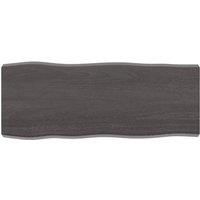 Table Top Dark Grey 100x40x(2-6) cm Treated Solid Wood Live Edge
