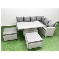 8-Seat Rattan Corner Sofa & Reclining Dining Set