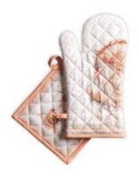 Maison d' Hermine Oven Mitt & Pot 100% (19cm x 33cm) (20cm x 20cm),
