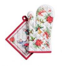 Maison d' Hermine Oven Mitt + Pot 100% (19cm x 33cm) (20cm x 20cm),