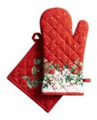 Maison d' Hermine Oven Mitt & Pot 100% (19cm x 33cm) (20cm x 20cm),