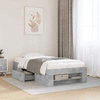 Berkfield Home Bed Frame without Mattress Concrete Grey 90x200cm Engineered Wood | Size: 90x200 cm