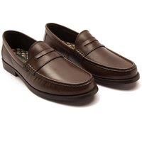Thomas Crick Men's 'Lakeland' Slip-on Formal Leather Loafer Shoes in Brown | Size: 11