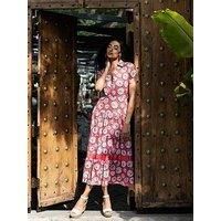 Emily Lovelock Giana Circle Print Midi Dress - Pink