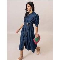 Emily Lovelock Veronica Denim Dress - Blue