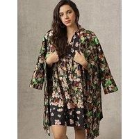 Emily Lovelock Jaquard Floral Metallic Coat