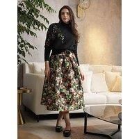 Emily Lovelock Jaquard Metallic Full Skirt