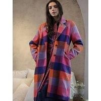 Emily Lovelock Checked Wool Coat - Pink