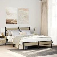 Berkfield Home Bed Frame without Mattress Sonoma Oak 140x190 cm Engineered Wood in Brown
