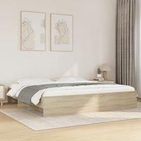Berkfield Home Bed Frame without Mattress Sonoma Oak 180x200 cm Super King Engineered Wood in Brown