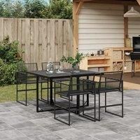 Berkfield Home 5 Piece Garden Dining Set Black Poly Rattan