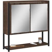 Berkfield Home Bathroom Mirror Cabinet Brown Oak 60x16x60 cm Engineered Wood | Size: 60 x 16 x 60 cm