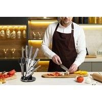 Kitchen Knife Set With Rotating Stand