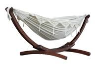 Vivere Natural C8SPCT-00 Double Cotton Hammock with Solid Pine Arc Stand, 254x117x104 cm