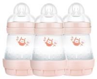 MAM Easy Start Self Sterilising Anti-Colic Baby Bottle 3 Pack, 160 ml with Slow Flow MAM Teats, Newborn Essentials, Pink (Designs May Vary)