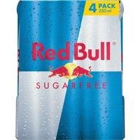Red Bull Energy Drink, Sugar Free, 250ml (4 Pack)