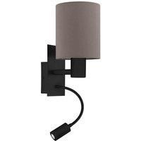 Pasteri Black/Brown Wall Lamp With Reading Light