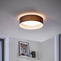 Eglo Pasteri Led Ceiling Lamp, 1-Flame Fabric Ceiling Light, Material: Steel Fabric Plastic, Colour: Grey White : 32 Cm/12.6 Inches