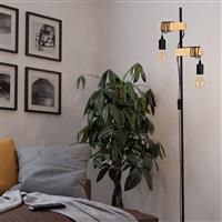 Eglo Townshend Hung Floor Lamp - Black and Oak