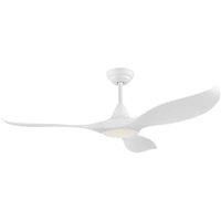 EGLO Ceiling Fan Cirali 52, 3 Blades Ventilator with Light, Summer Winter Operation, Colour Change Cold-Warm-White, Dimmable, High Quality Abs Plastic, White Matt, Dc Motor, Quiet, Ø 132 Cm (51.9")