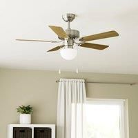 EGLO Cadiz ceiling fan, E27, pull cord switch, matt nickel