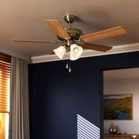 EGLO Las Palmas ceiling fan, 3xE27, pull cord switch, matt nickel
