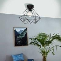 EGLO Tarbes Ceiling Lamp, 1-Flame Vintage/Retro Ceiling Light, Material: Steel, Colour: Black, Socket: E27
