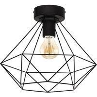 EGLO Tarbes Ceiling Lamp, 1-Flame Vintage/Retro Ceiling Light, Material: Steel, Colour: Black, Socket: E27
