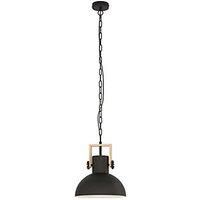 Eglo Lubenham Suspension Light 1-Bulb Black, Brown