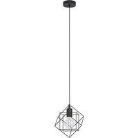 EGLO Straiton Pendant Light, 1-Bulb Pendant Lamp Vintage, Industrial, Steel Pendant Light in Black, Dining Table Lamp, Living Room Lamp Hanging with E27 Socket, L 24 cm, W 20.5 cm