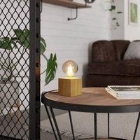 EGLO Prestwick 2 table lamp, wooden cube, natural