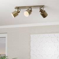 EGLO Spotlight bar Southery, ceiling light fitting with 3 adjustable spot lights, elegant living room lamp made of burnished metal, track lighting with E27 socket